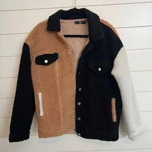 Missguided | Sherpa Varsity Jacket Sz 4